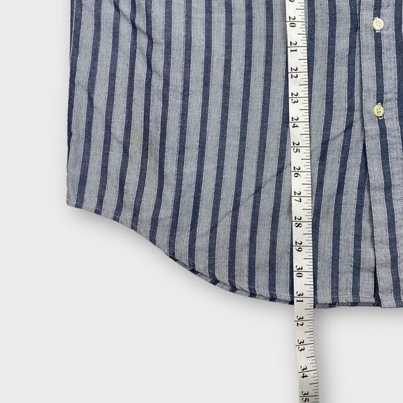 VINTAGE 70s Levis Shirt Mens Extra Large Blue Striped Silver Label Big E Western - Picture 13 of 16